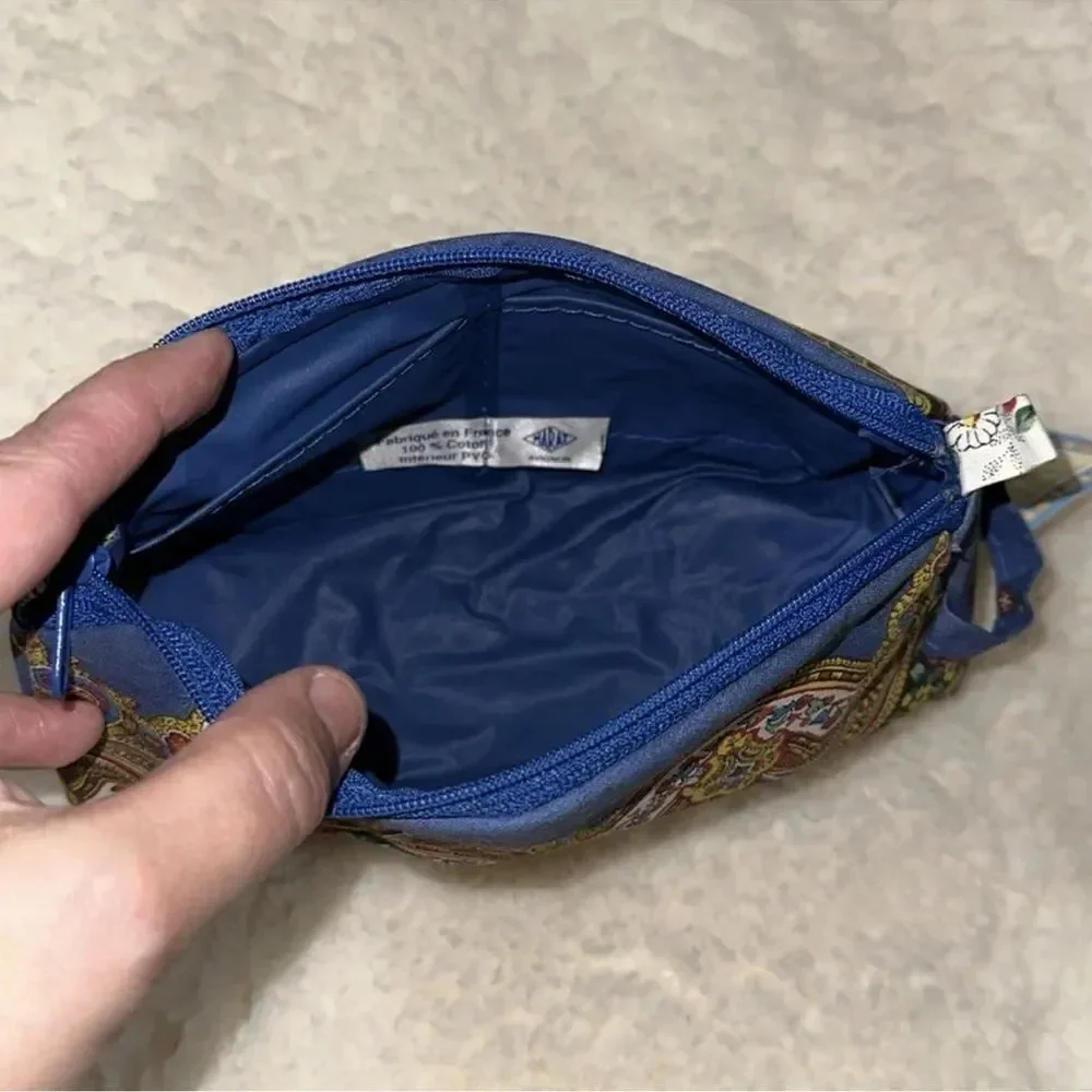 MARAT D’AVIGNON Floral Red White Blue French Artisan Cosmetic Toiletry Bag